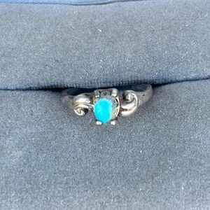 Vintage Southwestern Ring Size 4 3/4 Faux Turquoise Jewelry